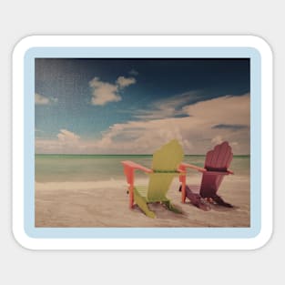 Adirondack chairs on the beach Sticker